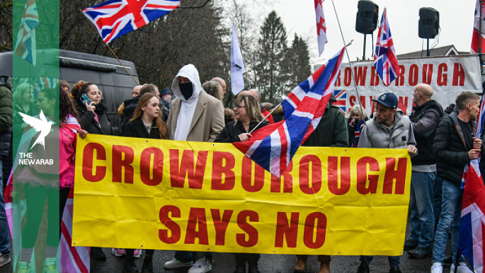 Protest held over asylum seekers at former UK army base