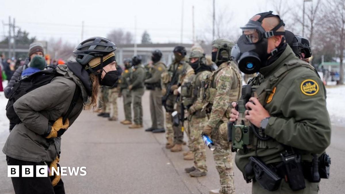 Image shows a protest against ICE in Minneapolis