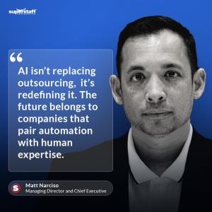 Matt Narciso speaking on AI and outsourcing strategy