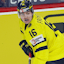 Sweden forward Anton Frondell (16) skates with the puck