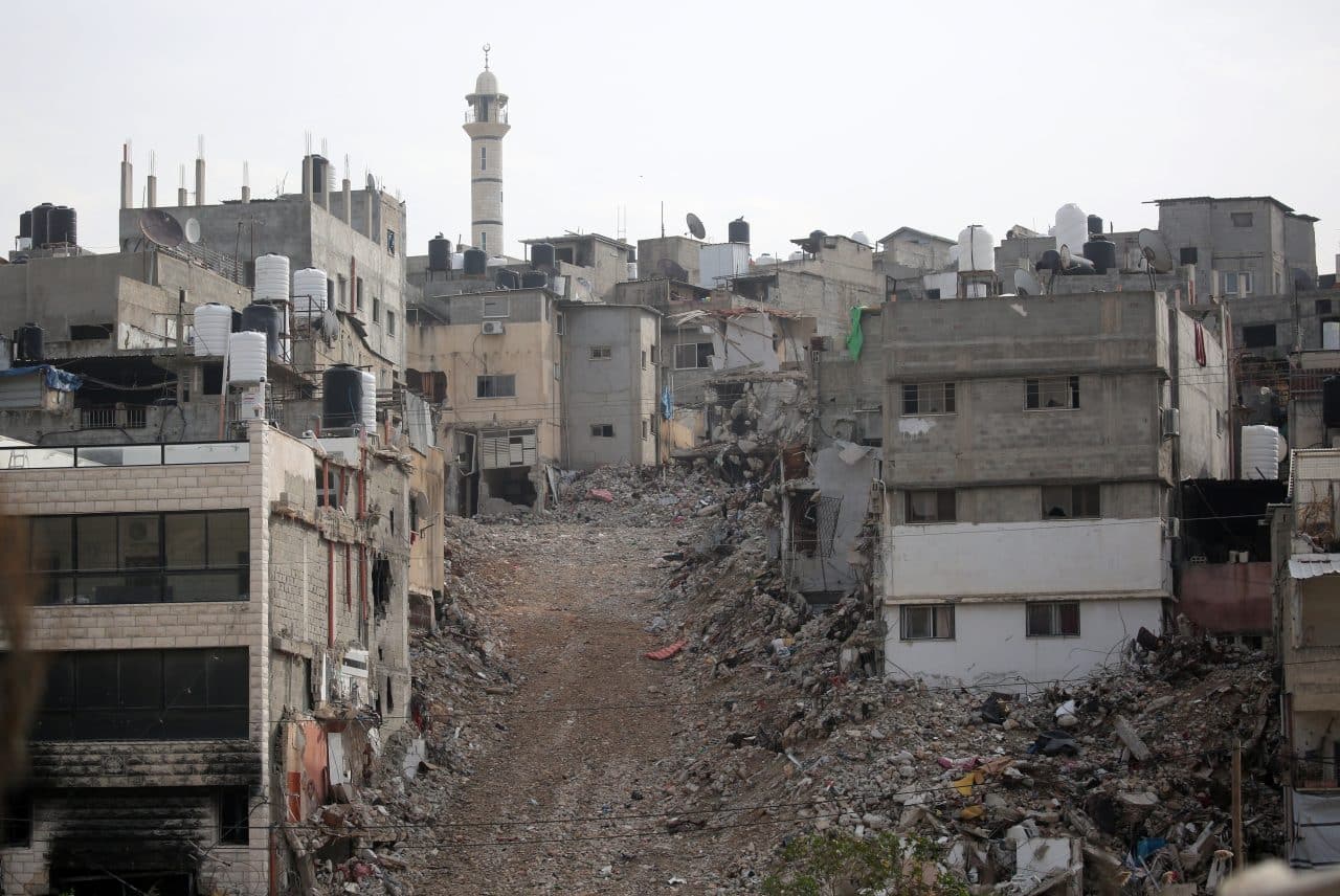 Israeli army forces conduct a military operation inside the Nur Shams refugee camp in the West Bank city of Tulkarem. (Photo: Mohammed Nasser/APA Images)