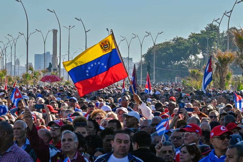 Cubans flooded the streets of Havana on Saturday to protest U.S. intervention in Venezuela.