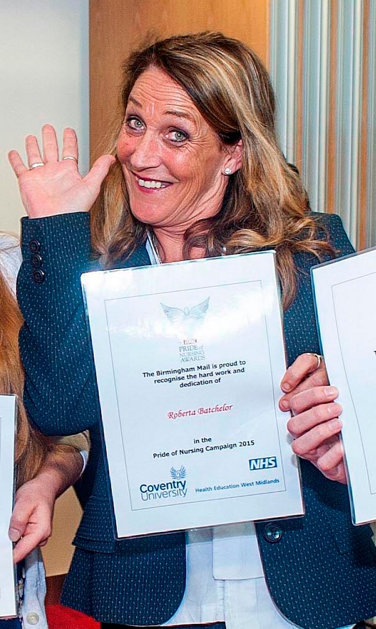 Roberta Batchelor was awarded a Pride of Nursing 2015 at the Birmingham Rep Theatre