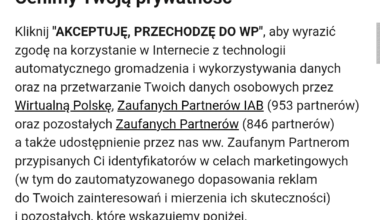 Jak miło, Wirtualna Polska szcza na Unijne dyrektywy dotyczące zbierania danych osobowych!