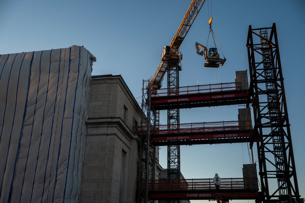 Major construction work continues at the US Federal Reserve building in Washington January 13, 2026. — Reuters pic