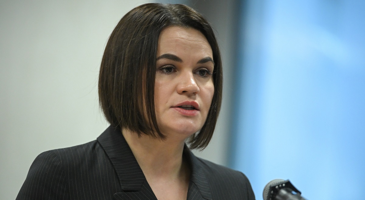 Belarusian opposition leader Sviatlana Tsikhanouskaya.