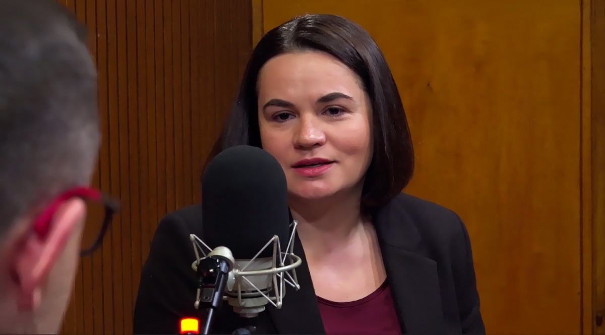 Святлана Ціханоўская ў студыі Беларускай службы Польскага радыё