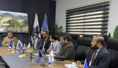 The Bangladeshi Chargé d'Affaires to Libya inspects the conditions of his country's illegal migrants at a shelter center east of Tripoli