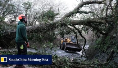 1 dead in UK, 100,000 French homes without power as storms batter Europe