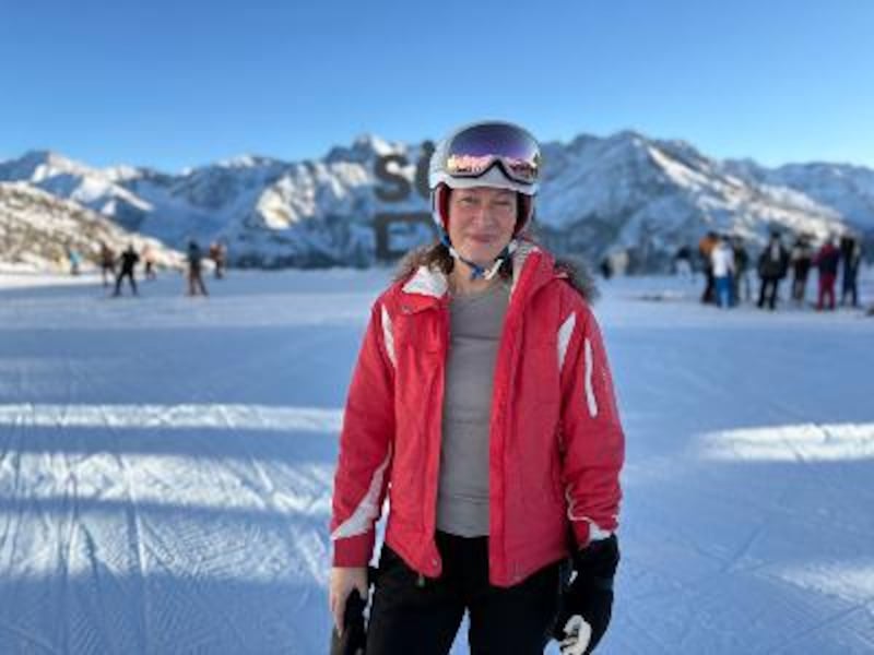 Josie Clarke at the top of the Giggijoch gondola.