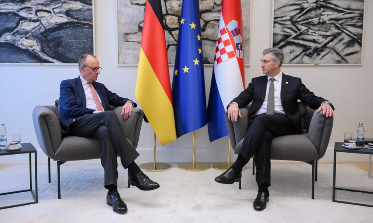German Chancellor Friedrich Merz and Andrej Plenkovic