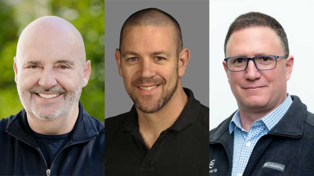 Three photographs, side-by-side, from left to right, of Semperis'Gerry Sillars, Lincoln Goldsmith and Mike DeGaetano,