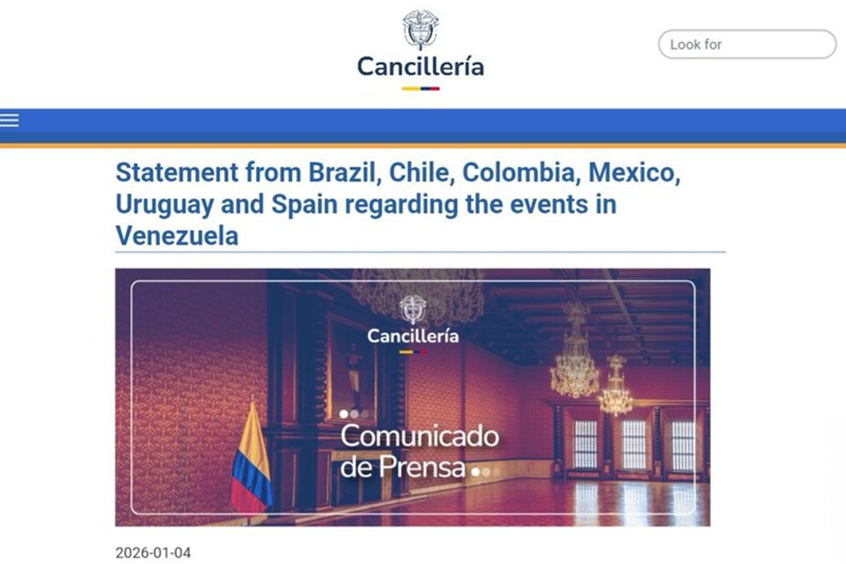Photo: a screenshot of Colombian Foreign Ministry website