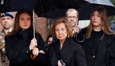 Princess Leonor and Infanta Sofia support grandmother Queen Sofia of Spain at Princess Irene's memorial service
