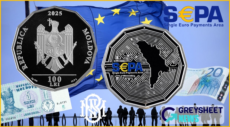 enlarged image for Moldova. New Dodecahedron-Shaped Silver Proof Coins Mark SEPA Membership