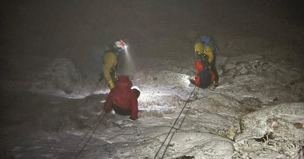 Hikers in trainers and jogging bottoms with no equipment rescued from -15°C mountain