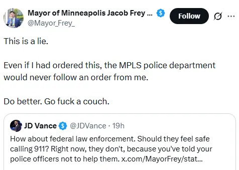 Image: screenshot of @Mayor_Frey_ post on x.com