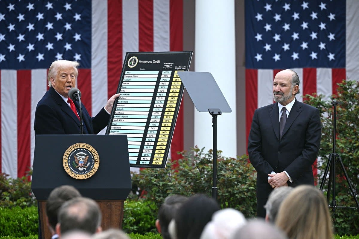 President Donald Trump explaining his tariff policy during his ‘Liberation Day’ announcement in April 2025. Despite claims that foreign exporters are paying for the tariffs, a recent study determined that ‘nearly all’ of the tariffs are being paid for by American importers, who may be passing those costs all the way down to American consumers (AFP/Getty)
