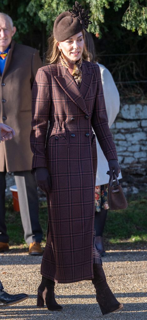 SANDRINGHAM, NORFOLK - DECEMBER 25: Catherine, Princess of Wales attends the Christmas Morning Service at St Mary Magdalene Church on December 25, 2025 in Sandringham, Norfolk. (Photo by Mark Cuthbert/UK Press via Getty Images)