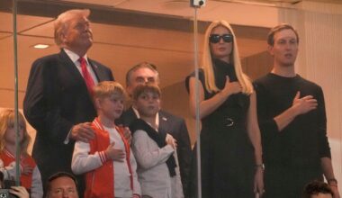 President Trump gets cheers, boos at Indiana-Miami championship game