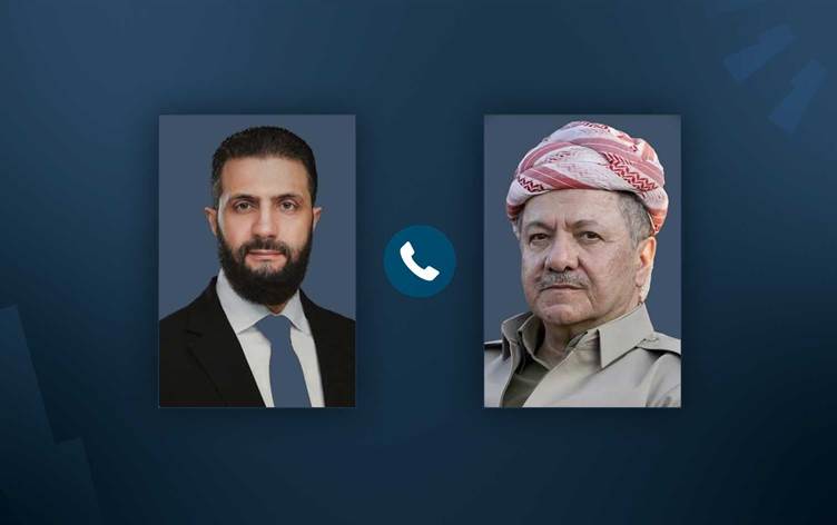 President Barzani, Syria’s Sharaa discuss Kurdish...