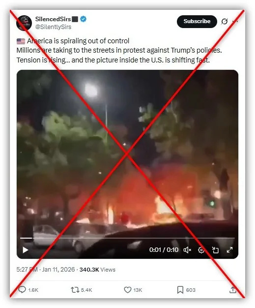 <span>Screenshot from X taken January 13, 2026</span>