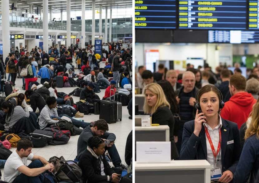 Thousands of Passengers Stranded in UK as EasyJet, British, KLM, Air France, Scandinavian and Other Airlines Cancel 139 and Delay 1531 Flights at London, Manchester, Bristol, Edinburgh and More