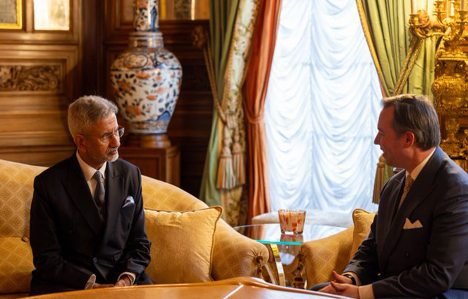 External Affairs Minister S Jaishankar meets Grand Duke Guillaume of Luxembourg during his official visit to Luxembourg. (Photo: X/@DrSJaishankar)