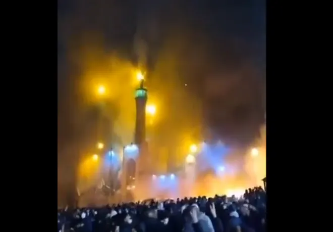 Protesters Set Mosque on Fire