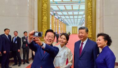 South Korean president grins in selfies with China’s Xi as part of four-day charm offensive