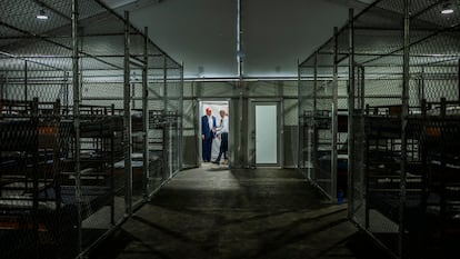 Visita de Donald Trump a Alligator Alcatraz, en julio de 2025.