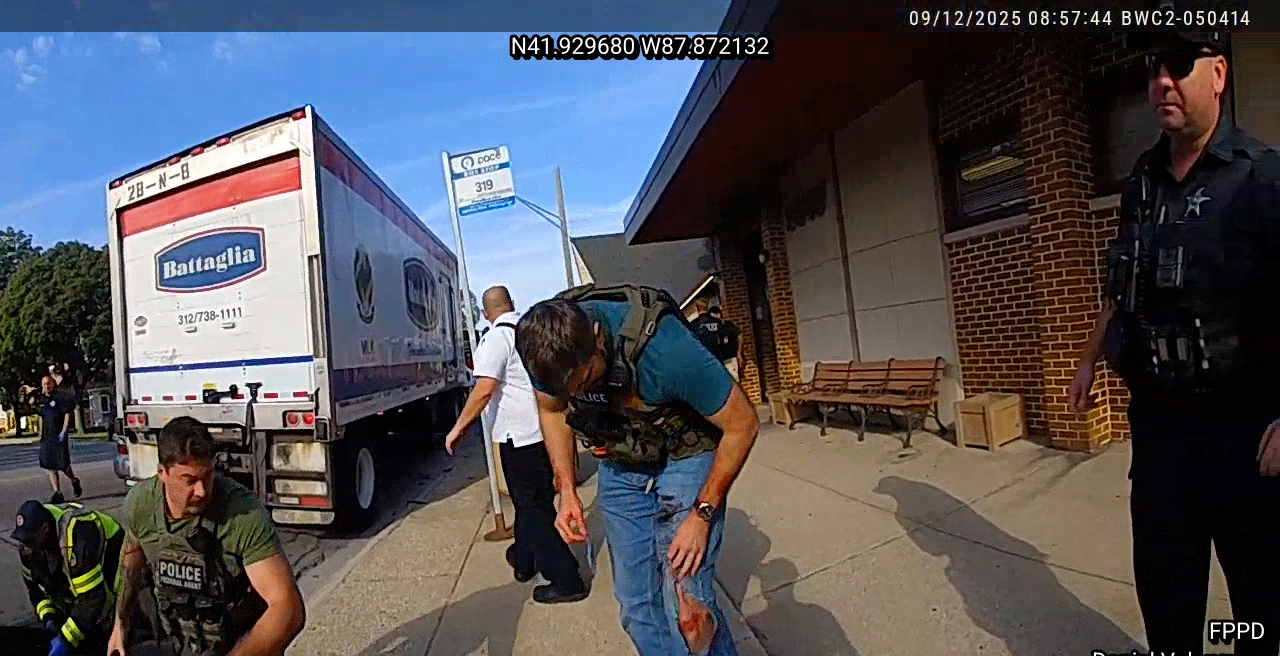 Franklin Park police body-camera footage captures the aftermath of an...