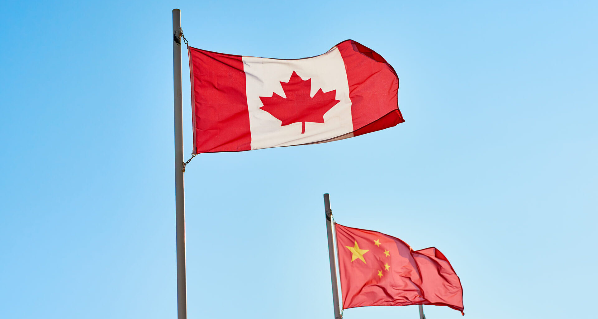Flags of Canada and China