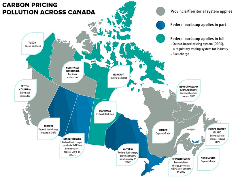 Seven of Canada’s provinces, including Alberta and Ontario, use provincial output-based pricing systems, while four use a similar federal system.