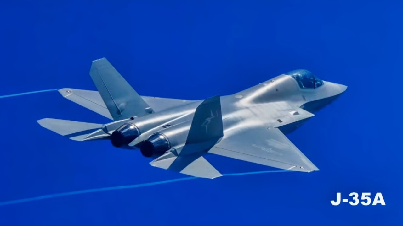 J-35 fighter flying at Zhuhai Airshow 2024.