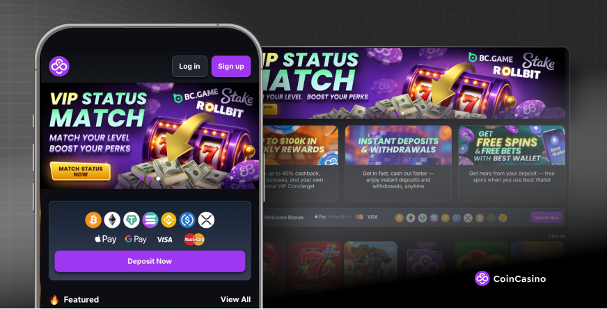 Image of the CoinCasino platform interface