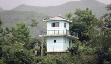 Military guard post in North Pyongan Province along the Amnok River