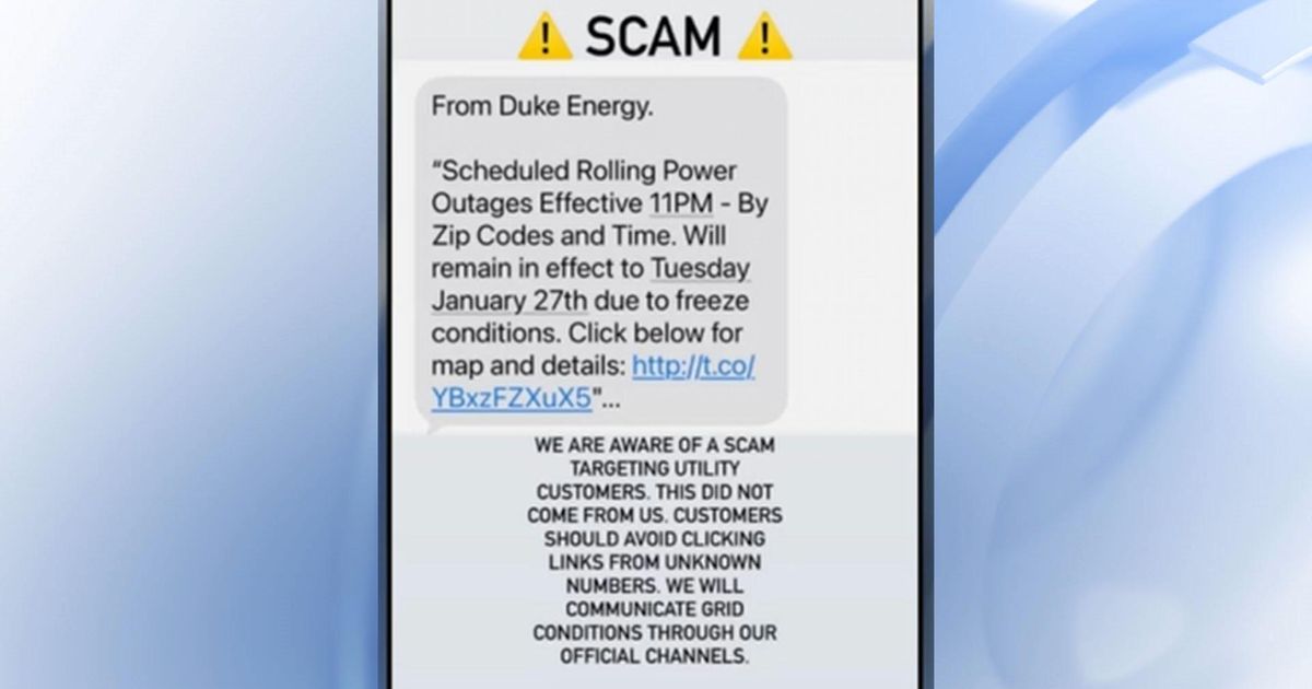 Text impersonates Duke Energy to get your money in a winter storm :: WRAL.com