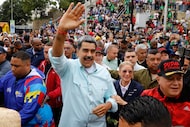 President Nicolas Maduro joins a rally a rally marking the anniversary of the Battle of...