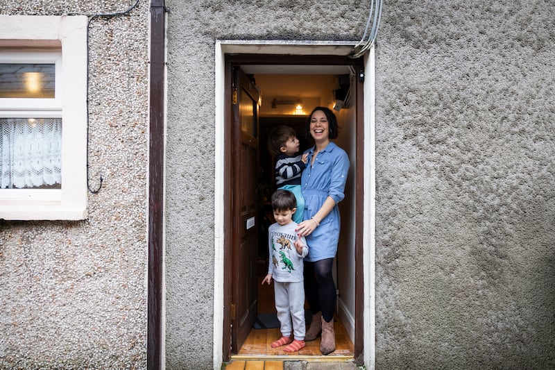 Blanka Tachscherer with her two sons. Photograph: Clare Keogh