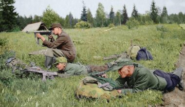 Estonian forest brothers. The image was restored in colour by Eerik-Niiles Kross.