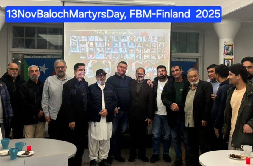 FBM Marks Baloch Martyrs’ Day Finland, Reaffirms Struggle for United Balochistan – Balochwarna News