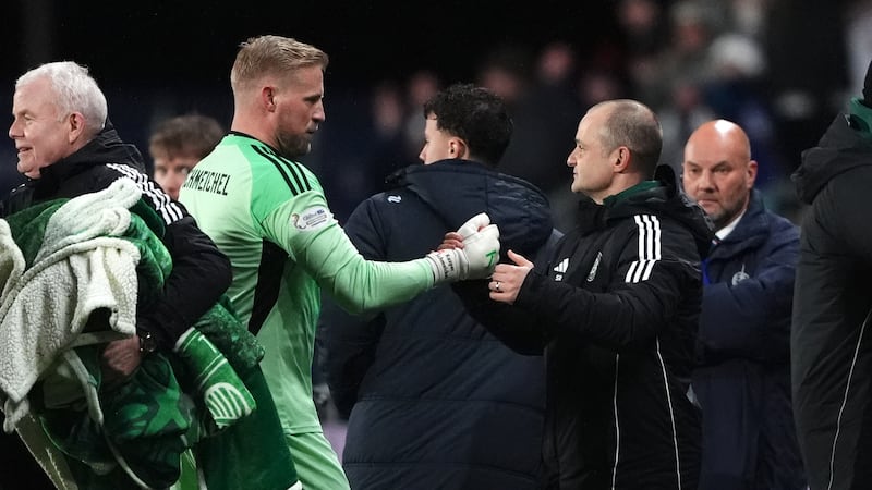 Kasper Schmeichel praised for ‘really great save’ to earn Celtic win at Falkirk