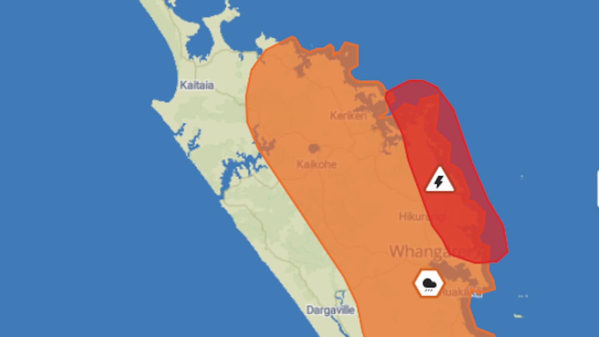 Severe thunderstorm warning issued for parts of Northland as storms move east