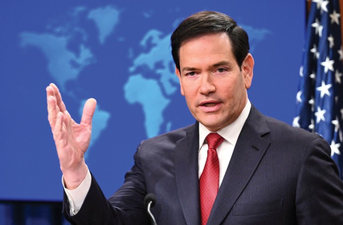 Secretary of State Marco Rubio at a press conference in Washington, D.C., Dec. 19, 2025. (Mandel NGAN/AFP/Getty)