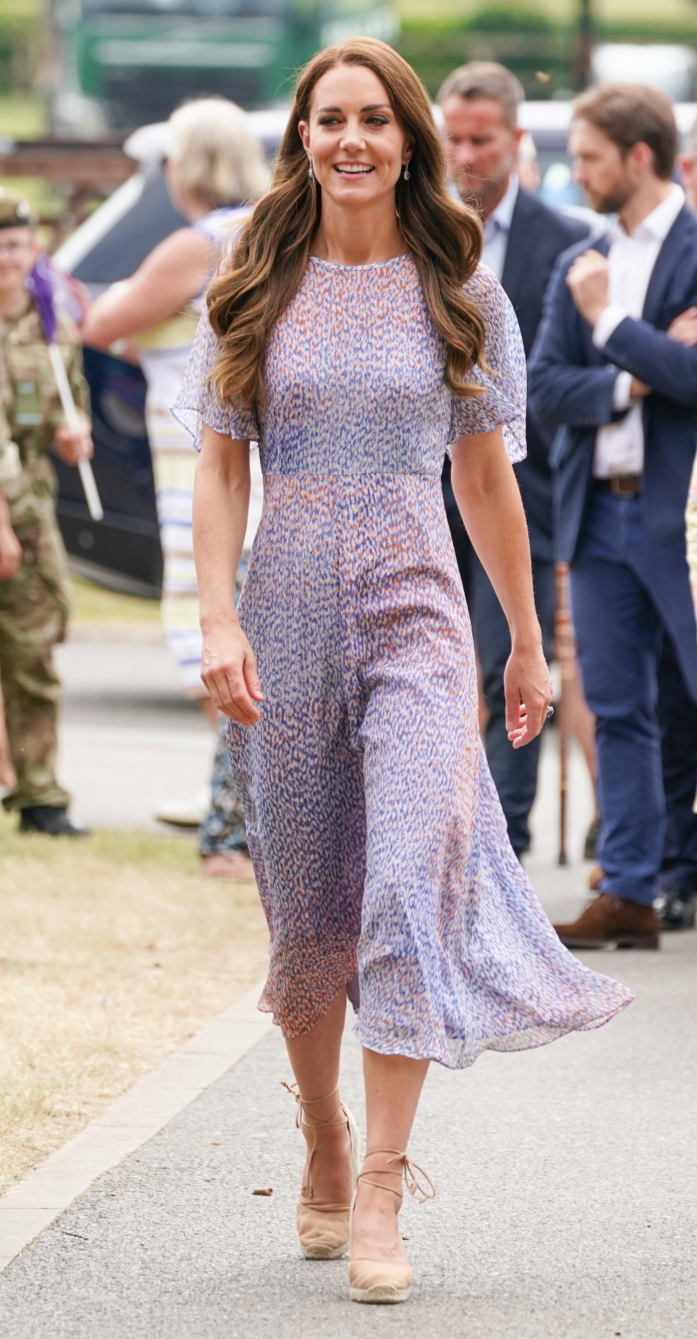 Catherine, Duchess of Cambridge attends Cambridgeshire County Day at Newmarket Racecourse during an official visit to Cambridgeshire on June 23, 2022 in Cambridge, England.