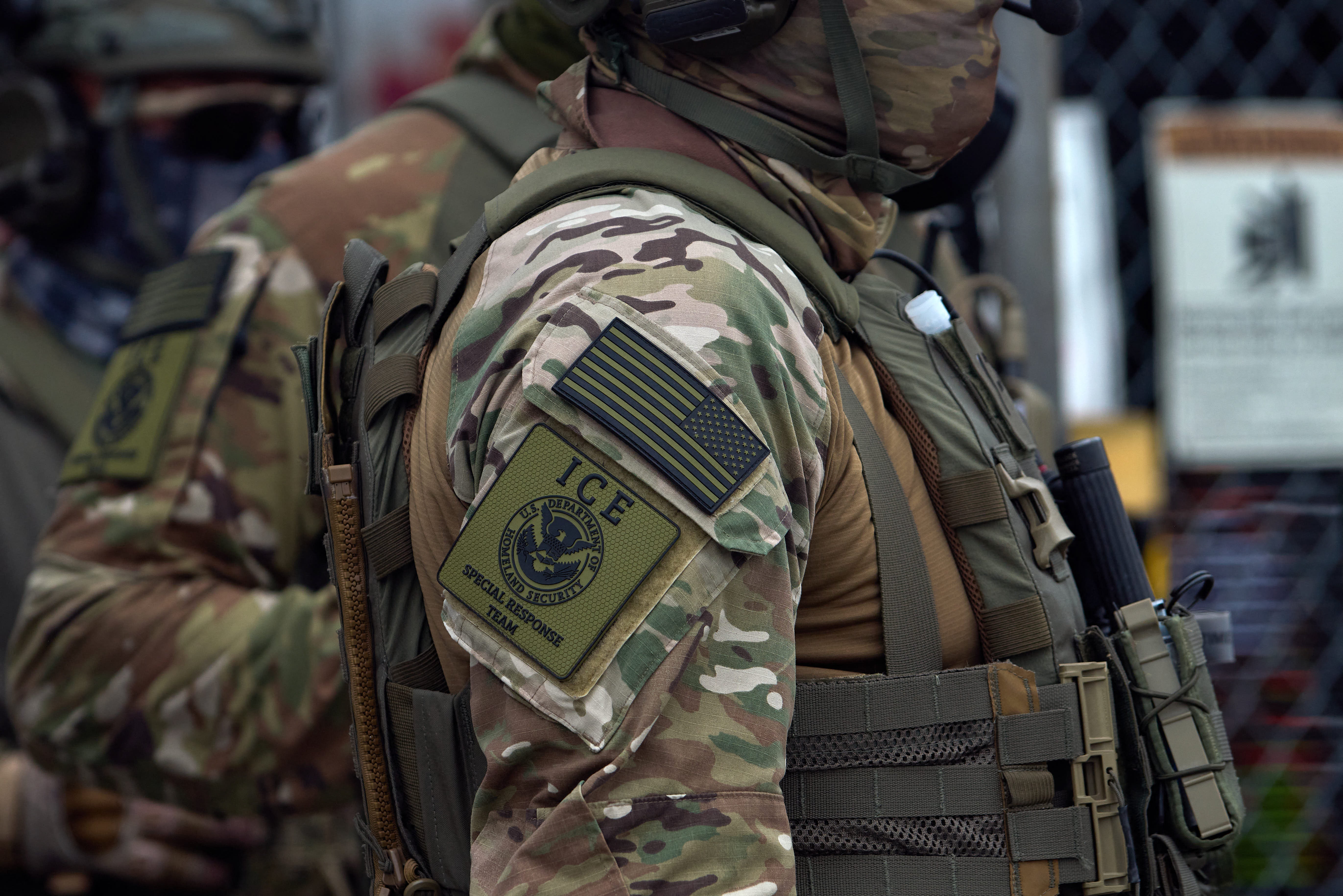 Federal agents at the suburban Chicago ICE Detention Center