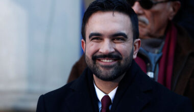 Close up headshot of Mamdani