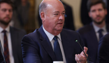 ConocoPhillips CEO Ryan Lance speaks during a meeting about Venezuela with President Donald Trump and other oil executives at the White House on Friday. Credit: Alex Wong/Getty Images