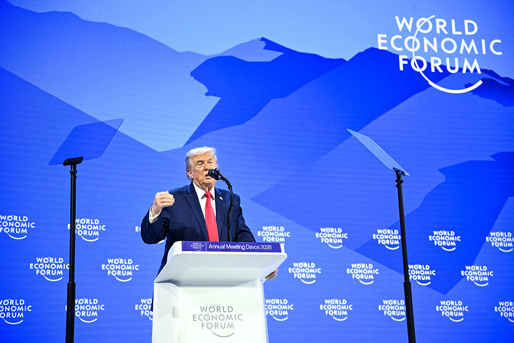 President Donald Trump speaks Wednesday during the World Economic Forum's annual meeting in Davos, Switzerland. (Mandel Ngan/AFP via Getty Images)